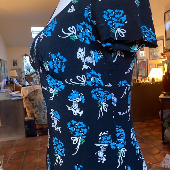 Vtg 90s Anna Sui Small Berard Faces Dress S 2 4 6 - Picture 8 of 15